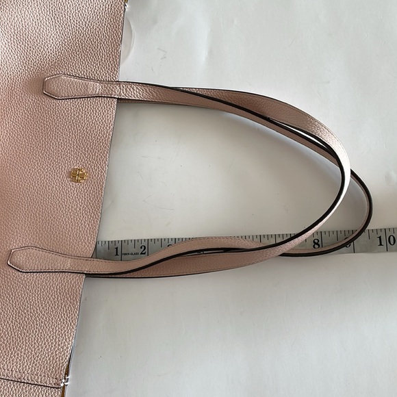 Tory Burch Blake Shell Pink Pebbled Leather Tote Bag - Picture 10 of 11